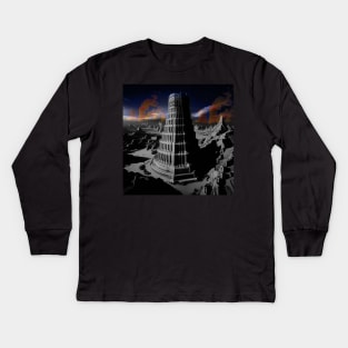 Tower of Babel Nuclear landscape Kids Long Sleeve T-Shirt